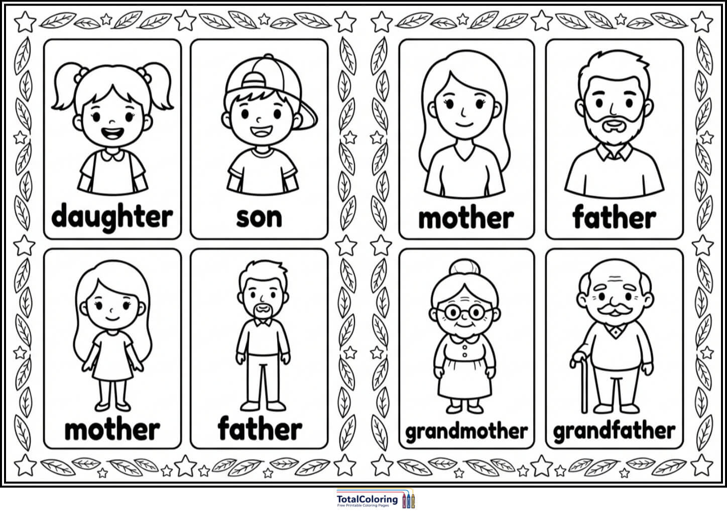 Family coloring pages (Free printable PDF) - TotalColoring.com