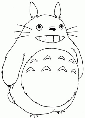 Totoro Outline Coloring 290x400