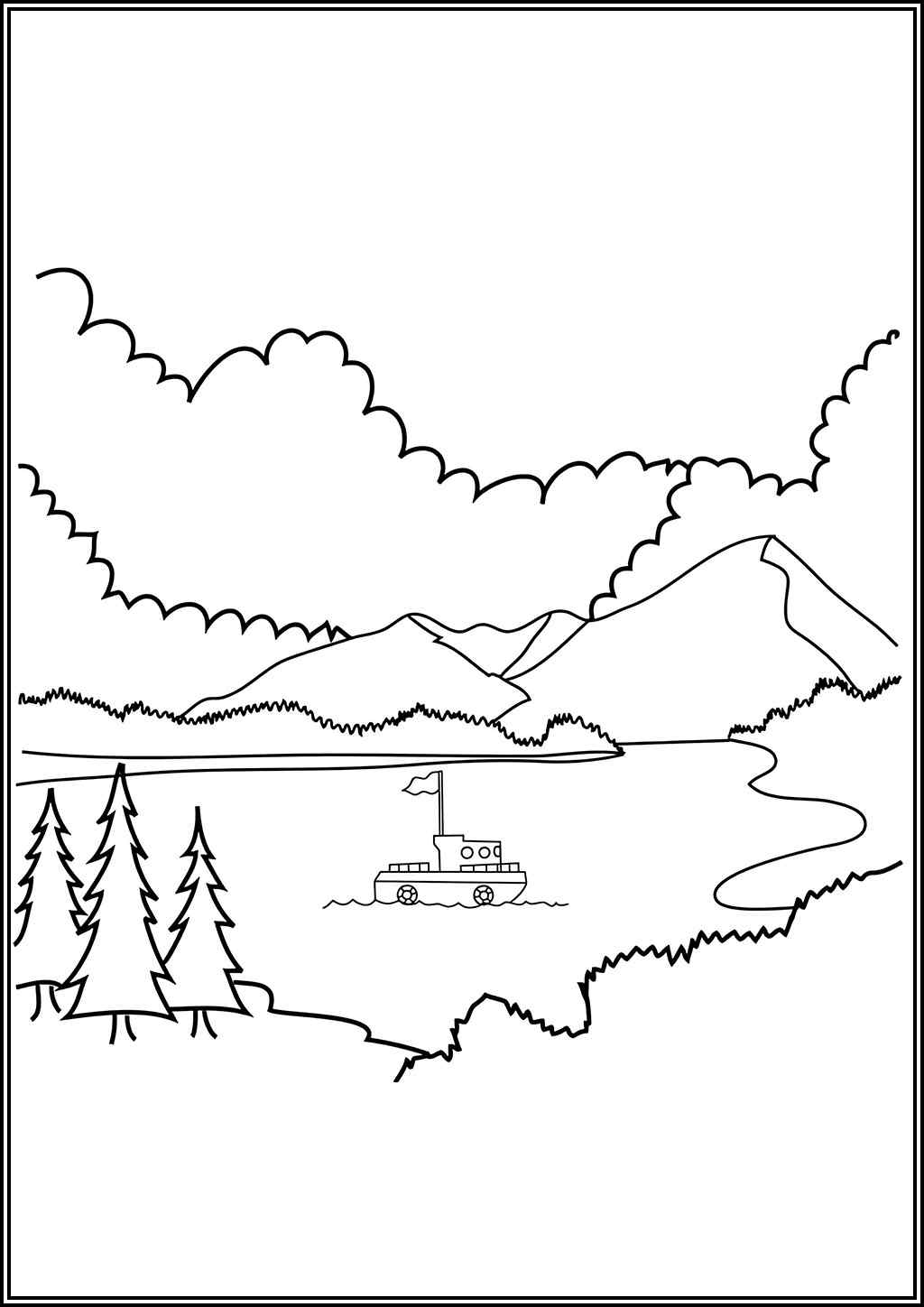 A Beautiful Lake Coloring