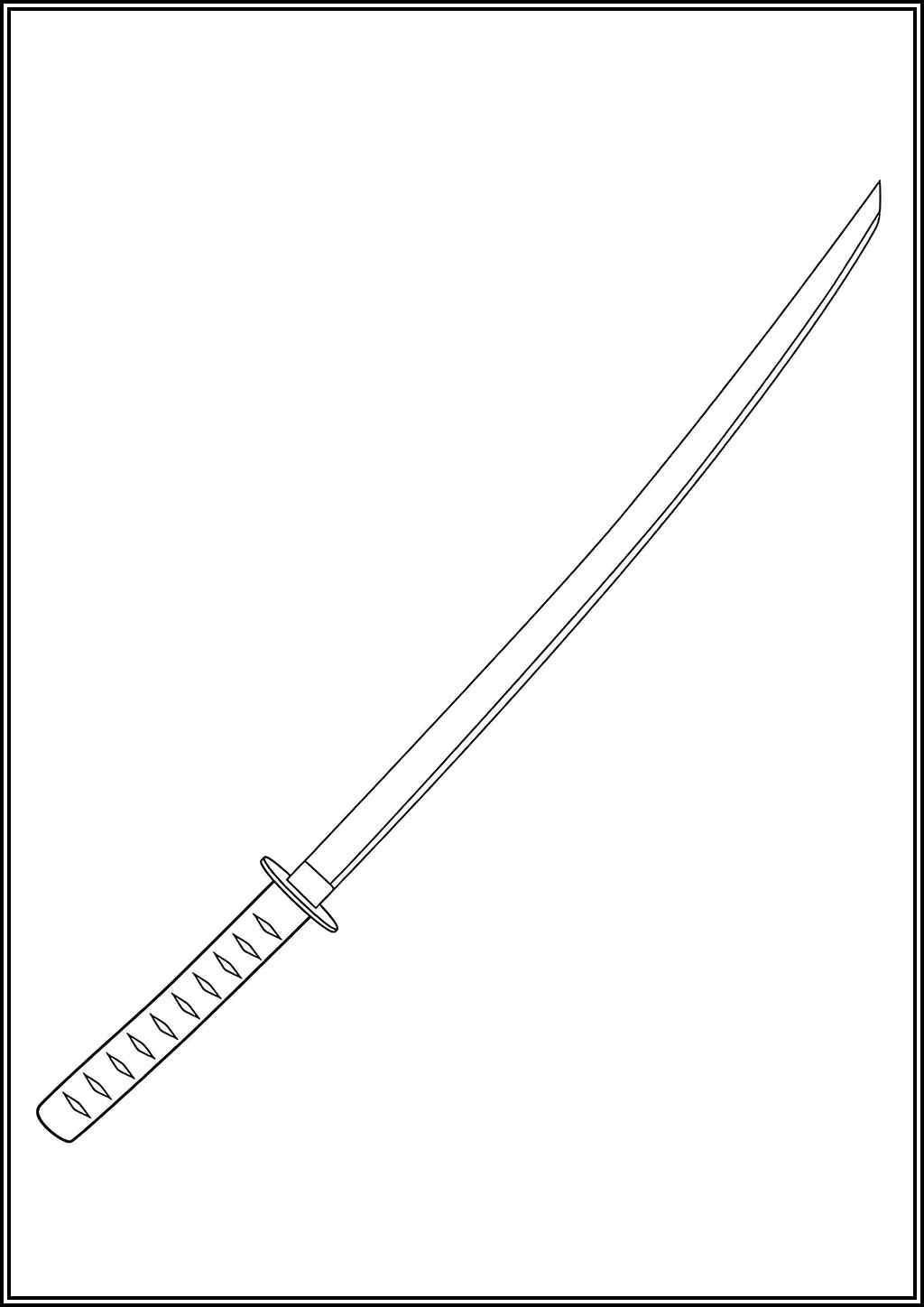 A Katana Sword Coloring