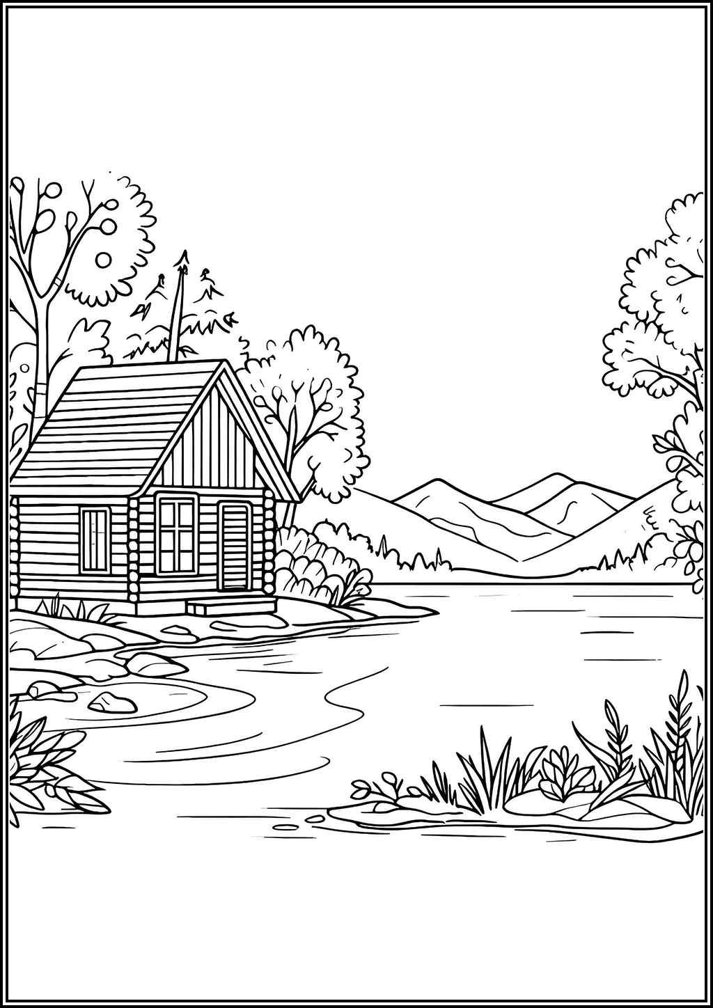A Small Lake House Coloring