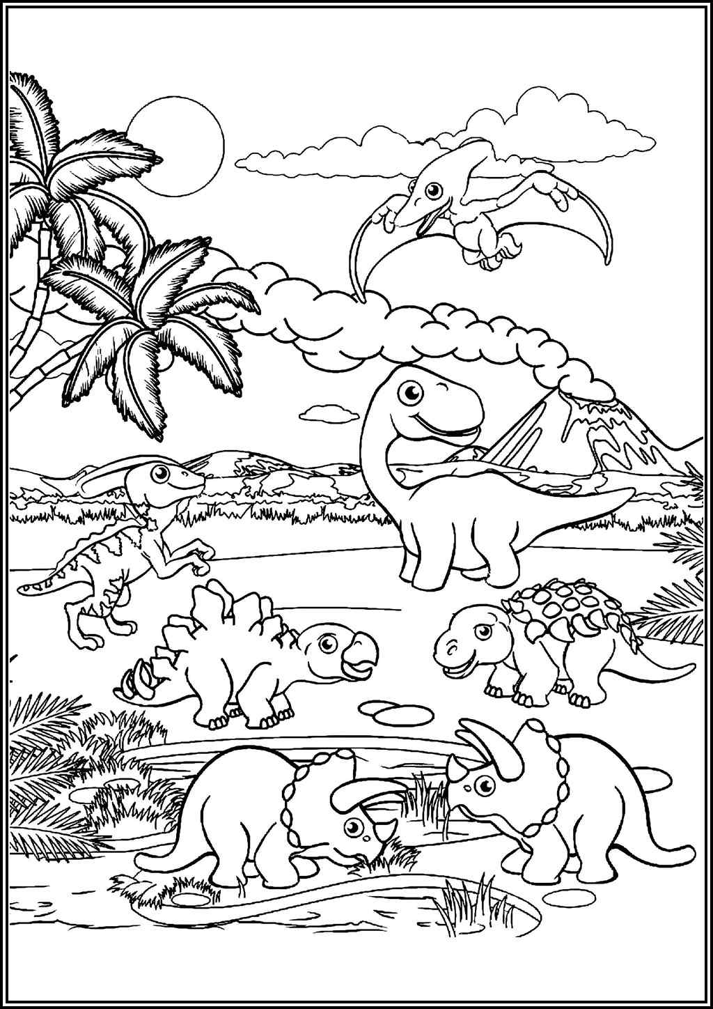 Adorable Dinosaurs Coloring