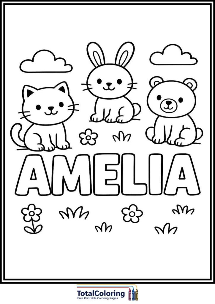 amelia coloring page
