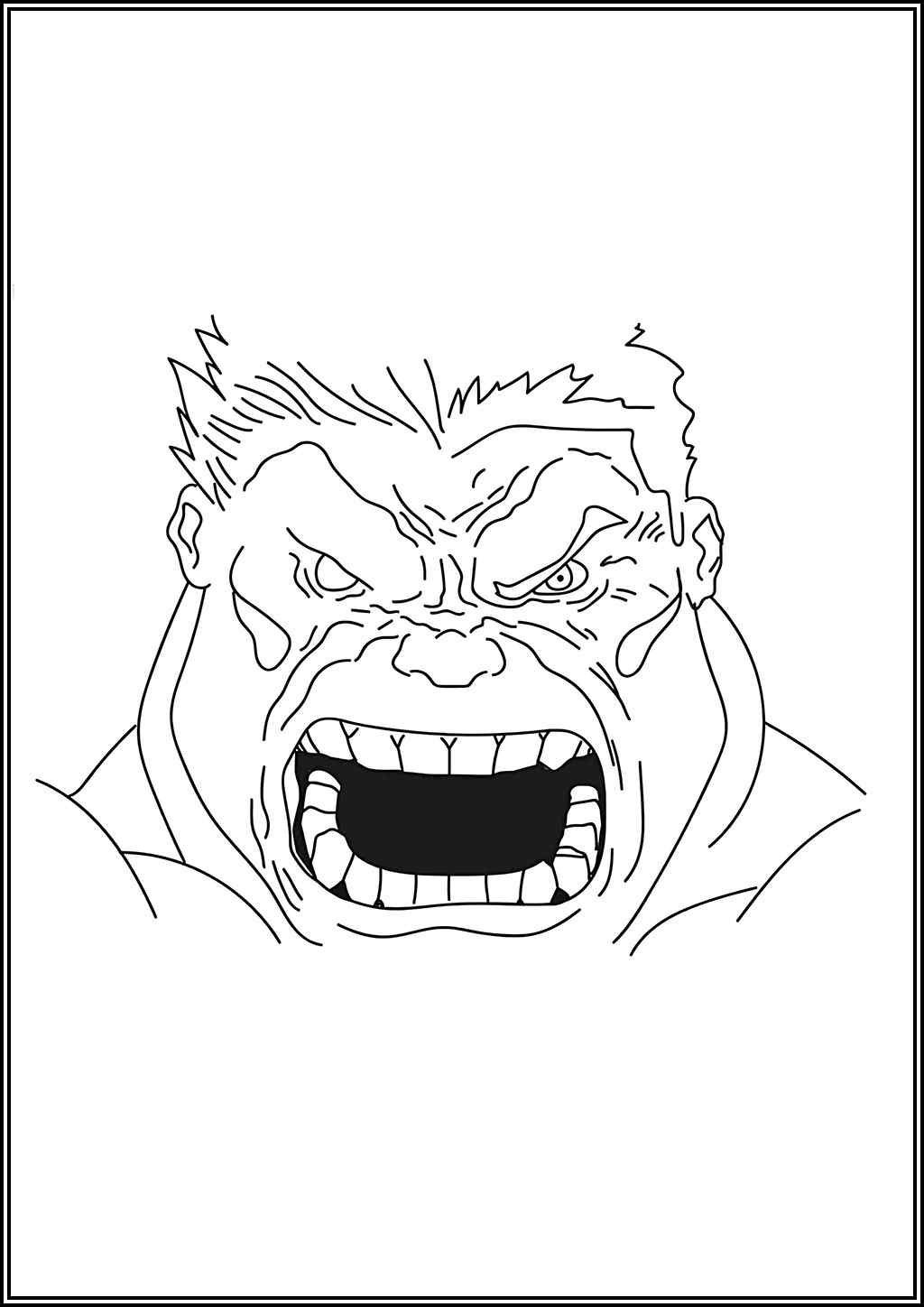 Angry Hulk Face Coloring