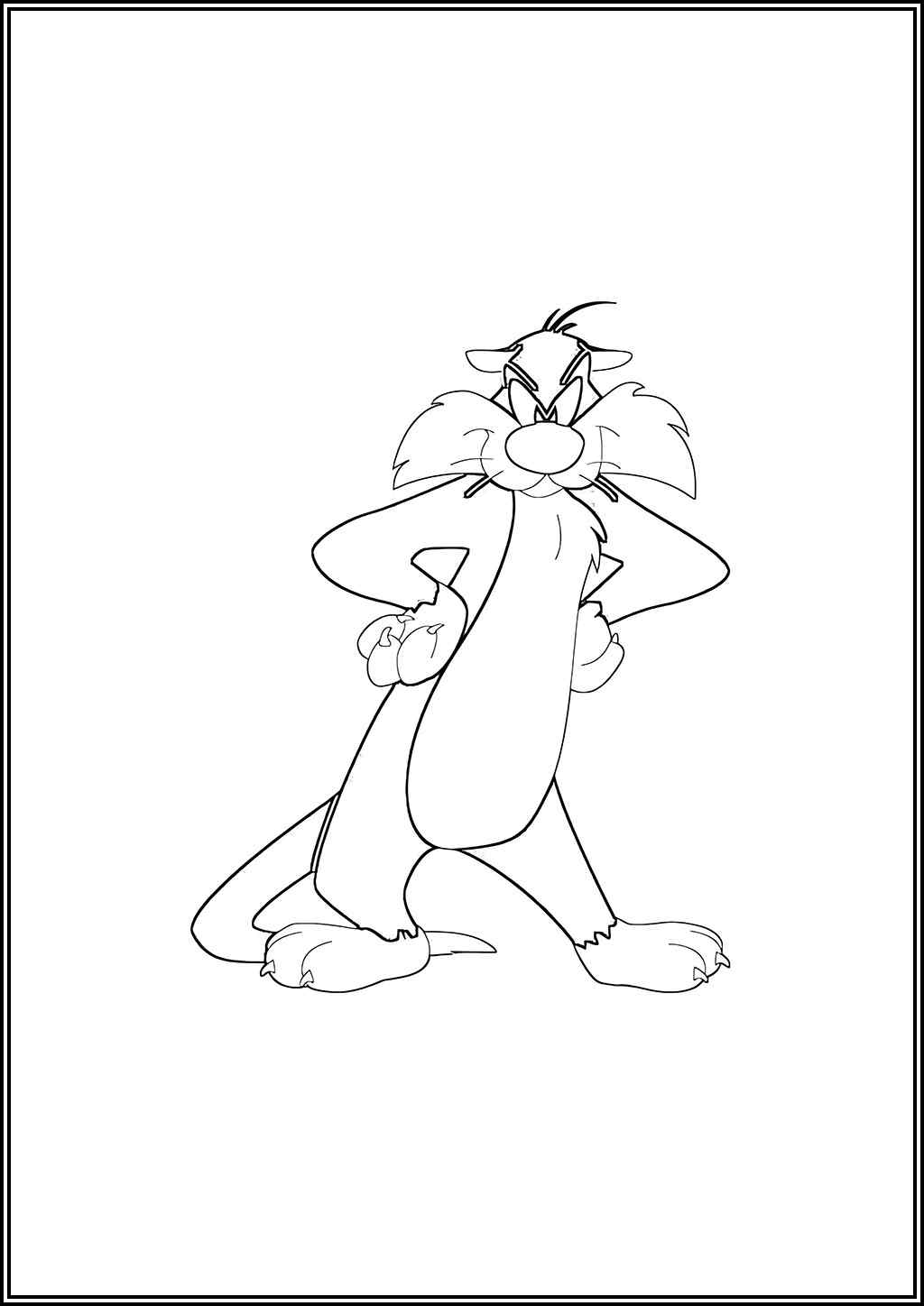 Sylvester the Cat coloring pages (Free printable PDF)