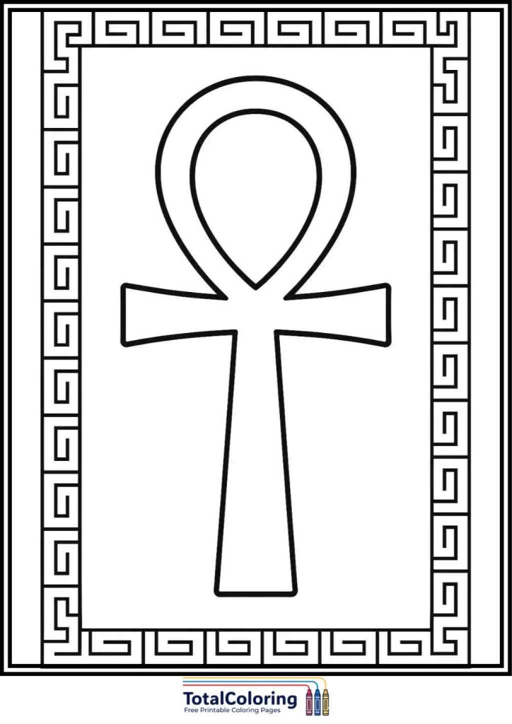 ankh symbol border coloring page