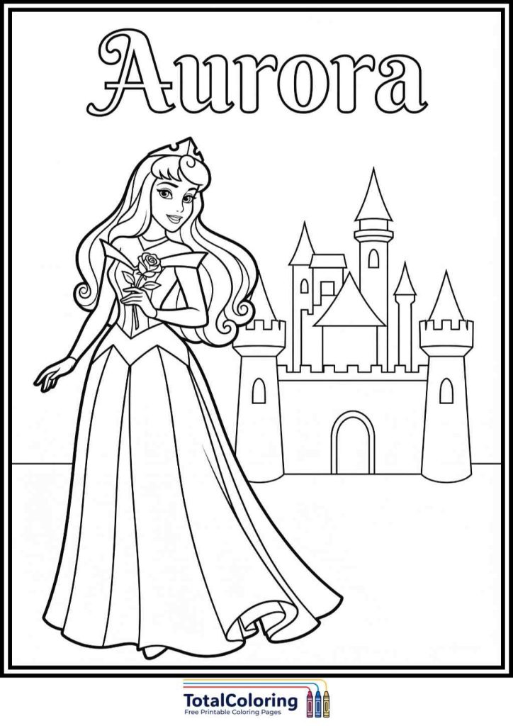 aurora coloring page