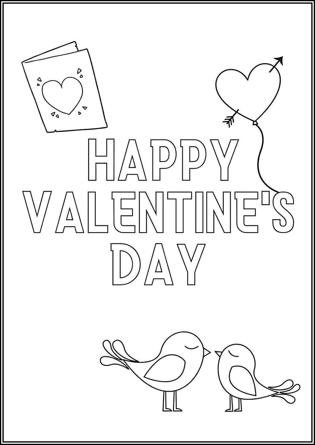 Awesome Happy Valentines Day Coloring