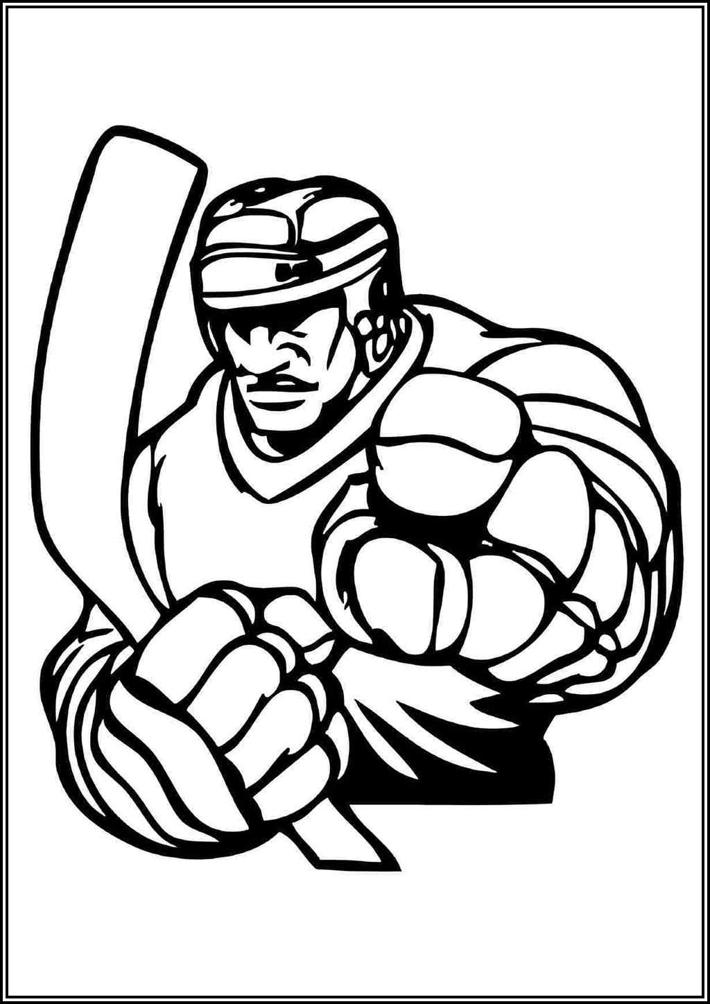 Awesome Hockey Player Coloring