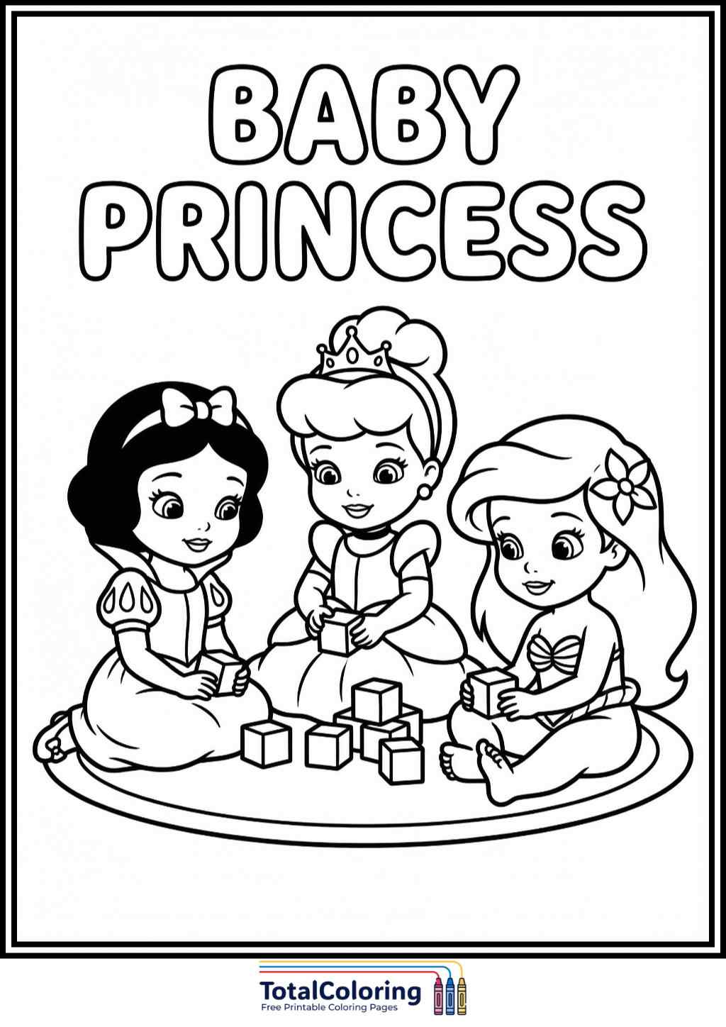 baby princess coloring page