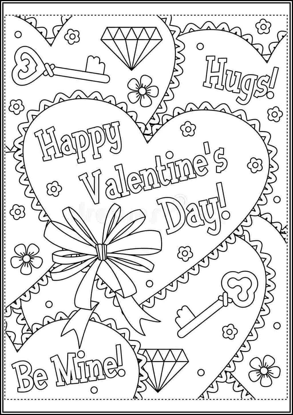 Basic Happy Valentines Day Coloring