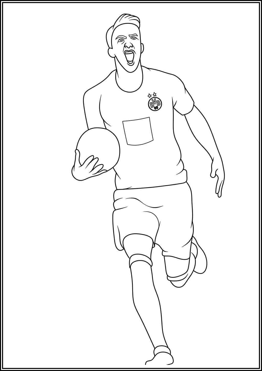 Borussia Dortmund Football Player Coloring