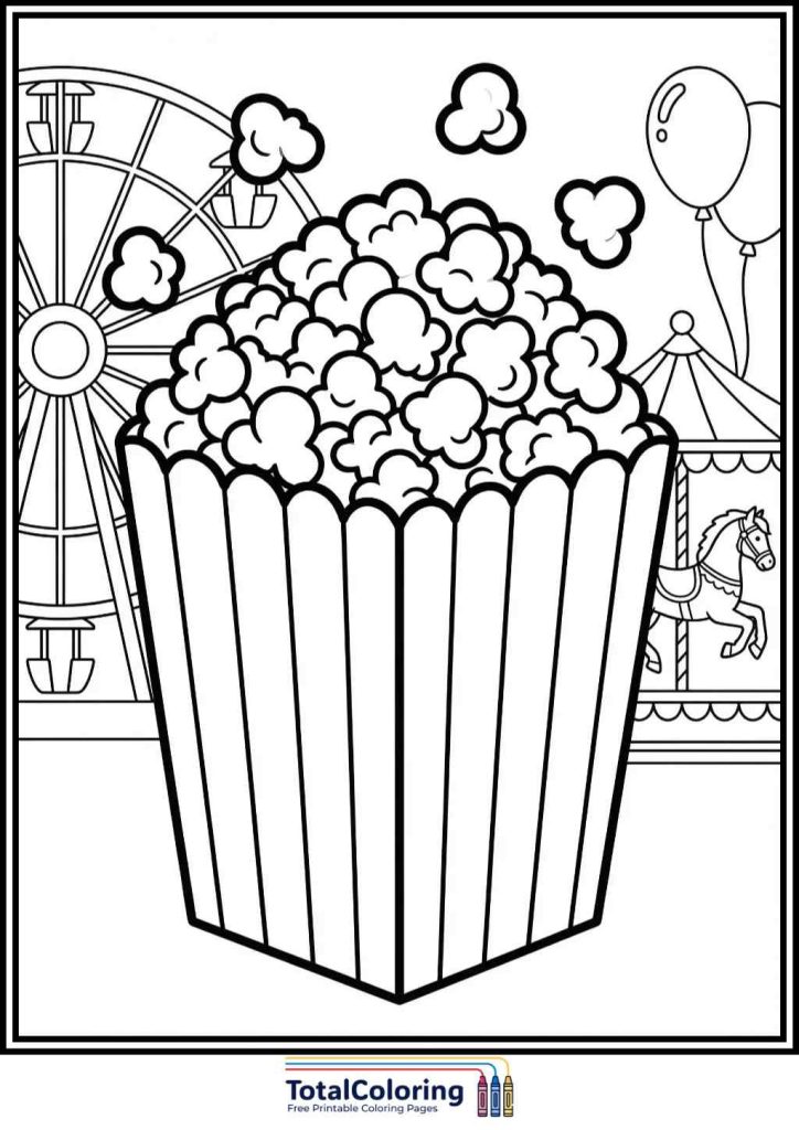 Popcorn Box coloring pages