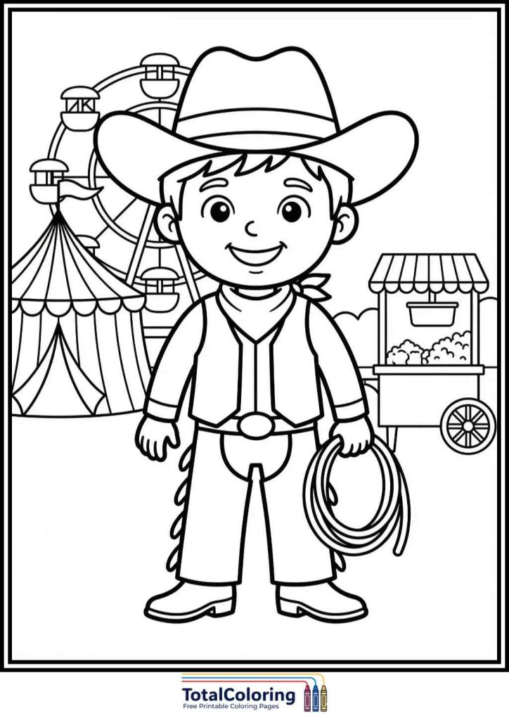 Little Cowboy carnival coloring pages
