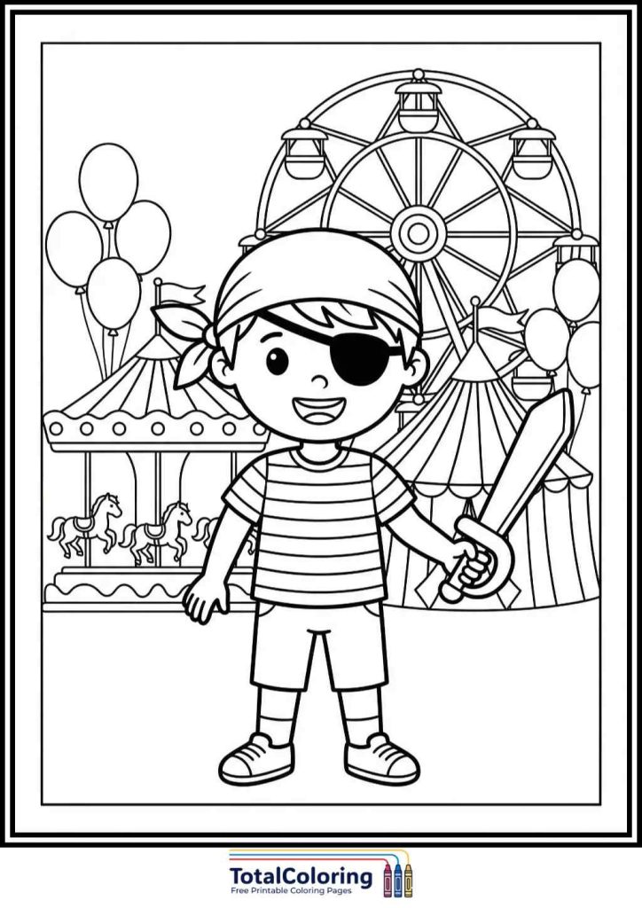 Little Pirate carnival coloring pages
