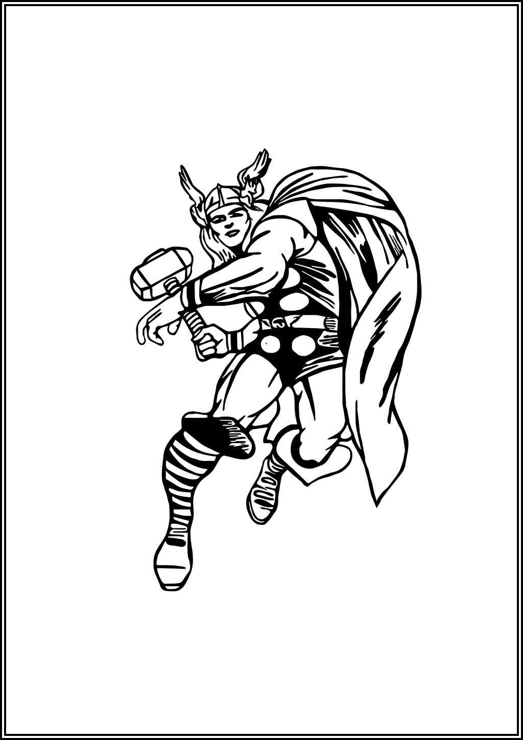 Cartoon Thor Coloring