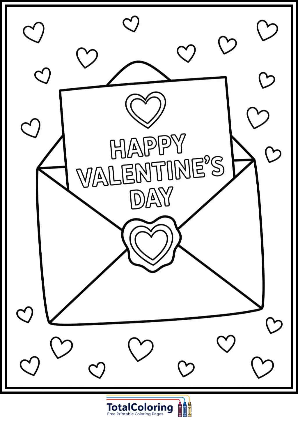 cats happy valentines coloring page