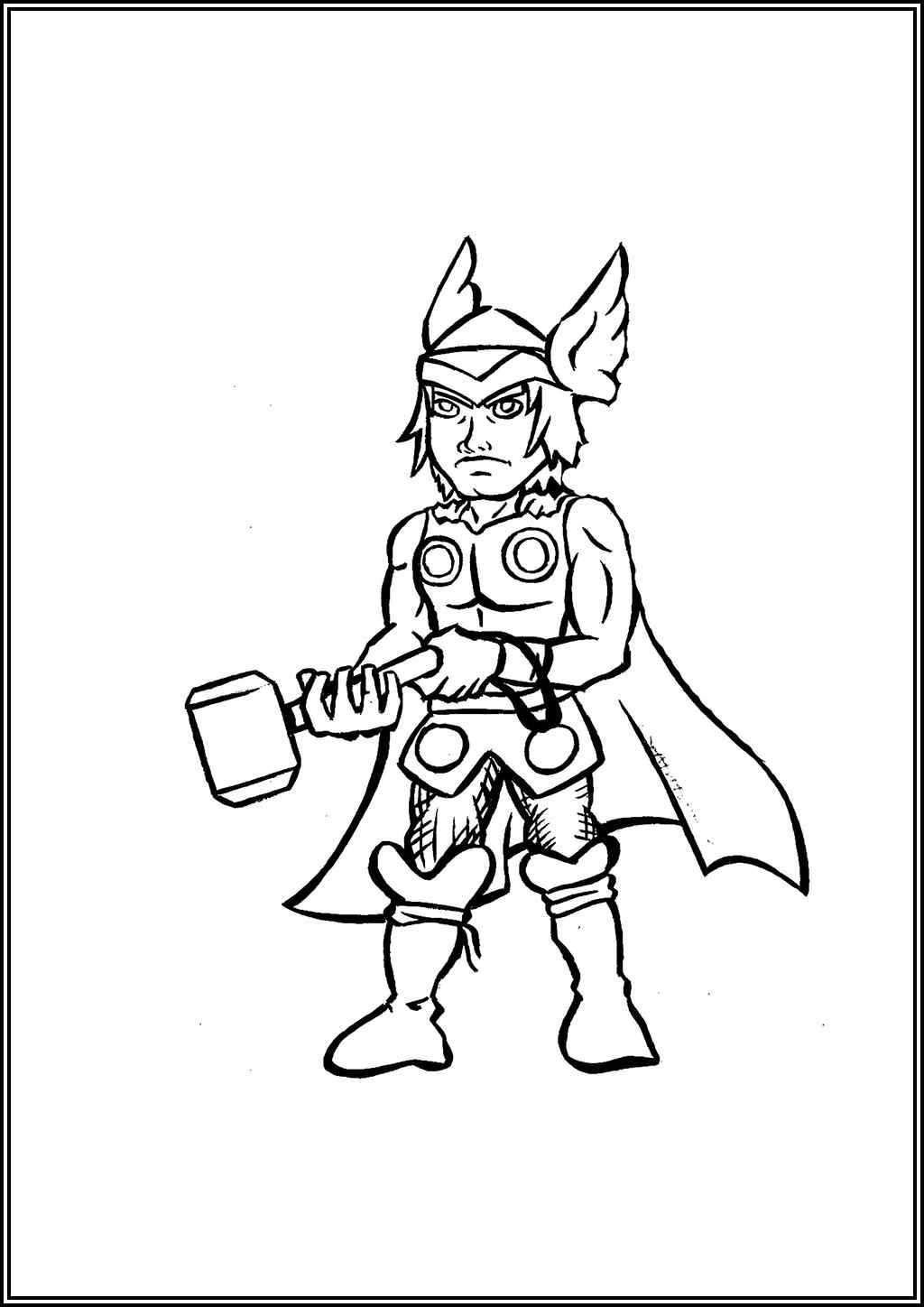 Chibi Thor Coloring