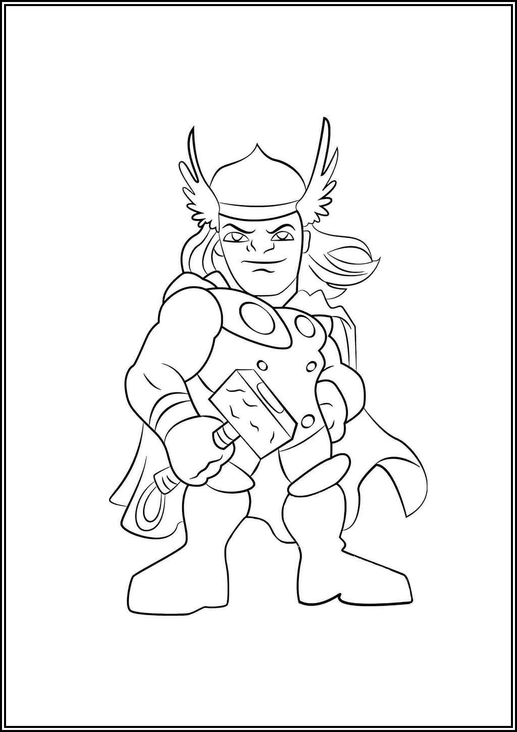 Cool Chibi Thor Coloring