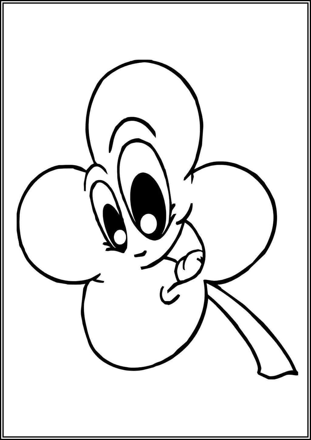 Cute Four Leaf Clover Coloring