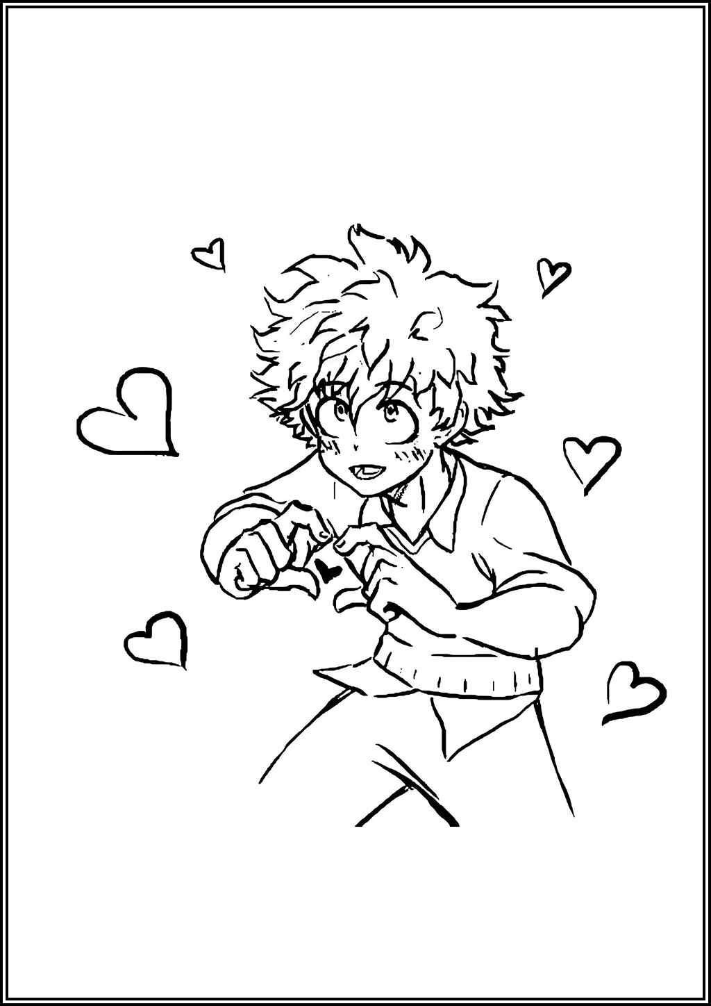 Cute Izuku Midoriya Coloring