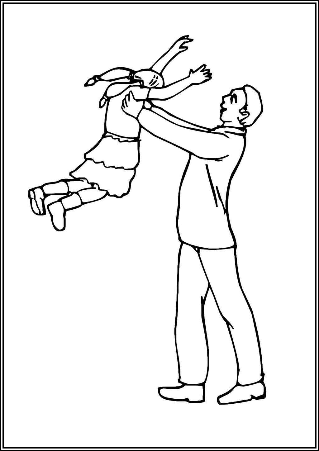 Daughter With Dad Coloring