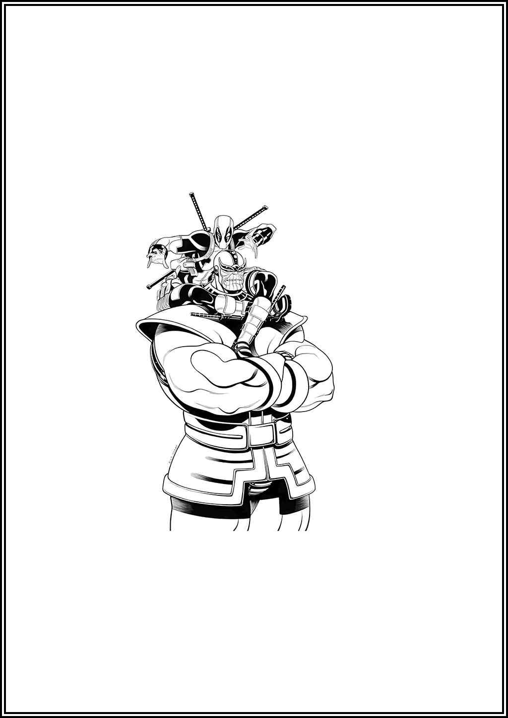 Deadpool And Thanos Coloring