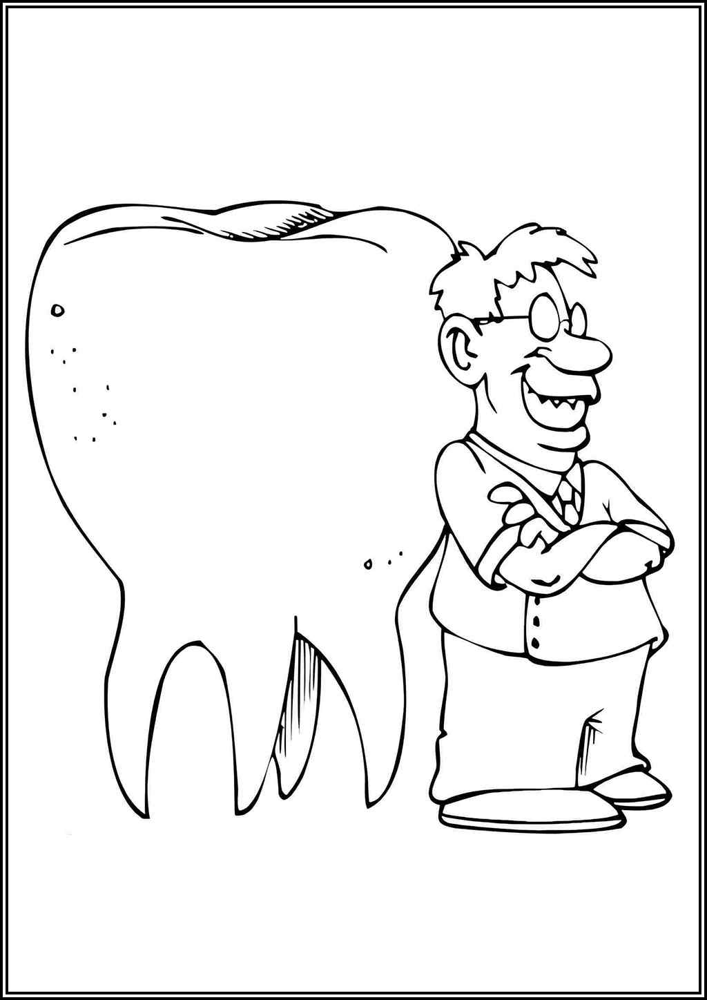 Dentist And Big Tooth Coloring