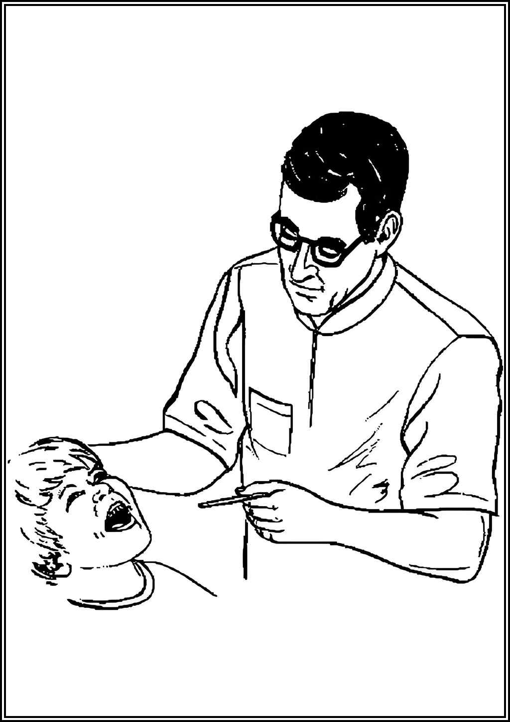 Dentist And Boy Coloring