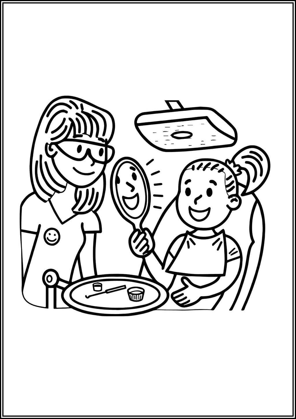 Dentist And Girl Coloring