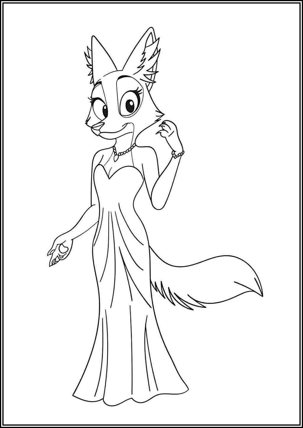 Diane Foxington From The Bad Guys Coloring