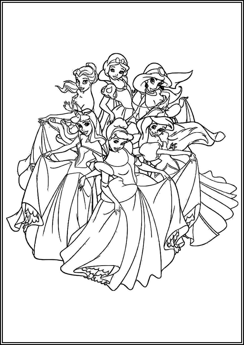 Disney Princesses Free Printable Coloring