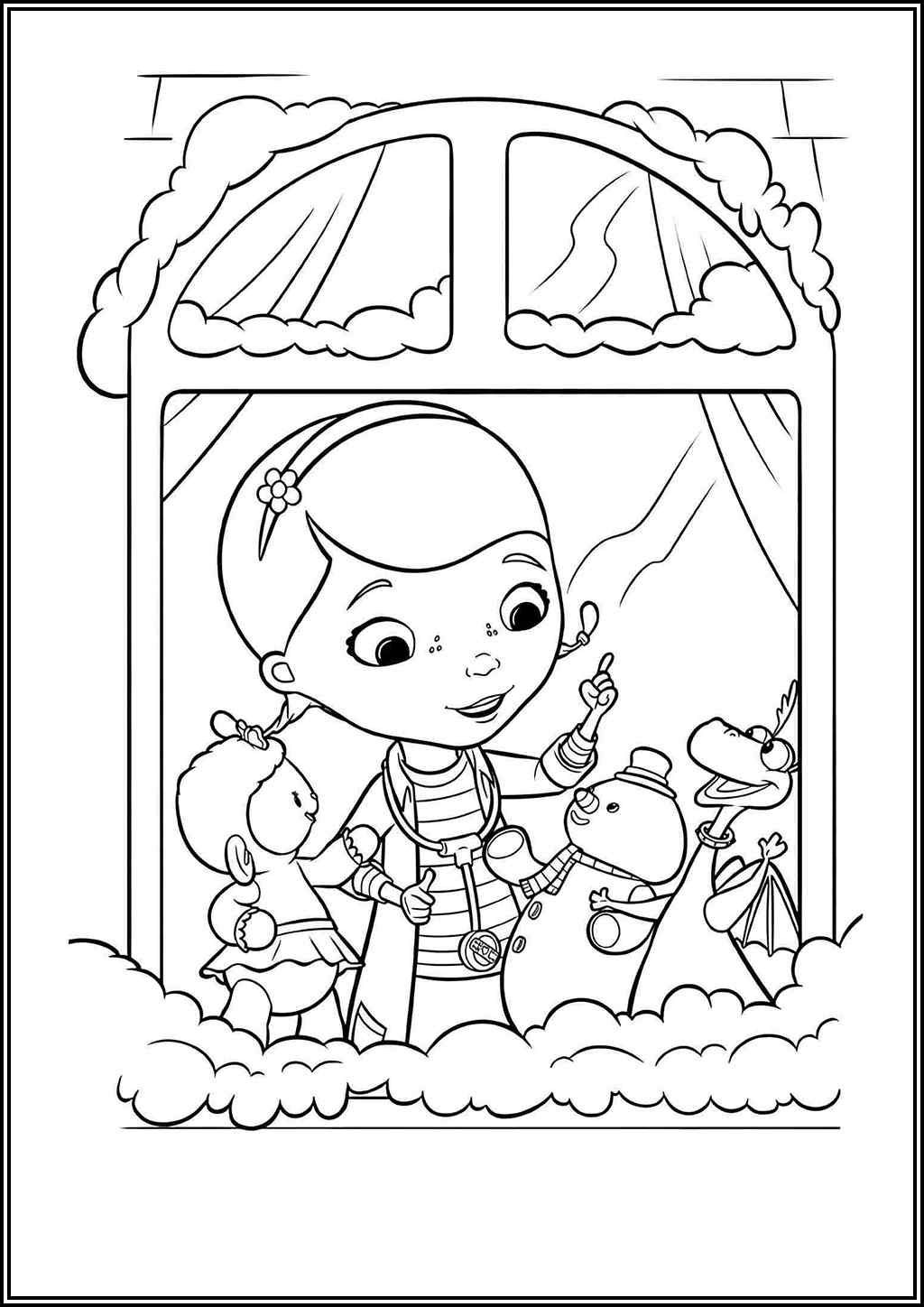 Doc Mcstuffins With Friends Coloring