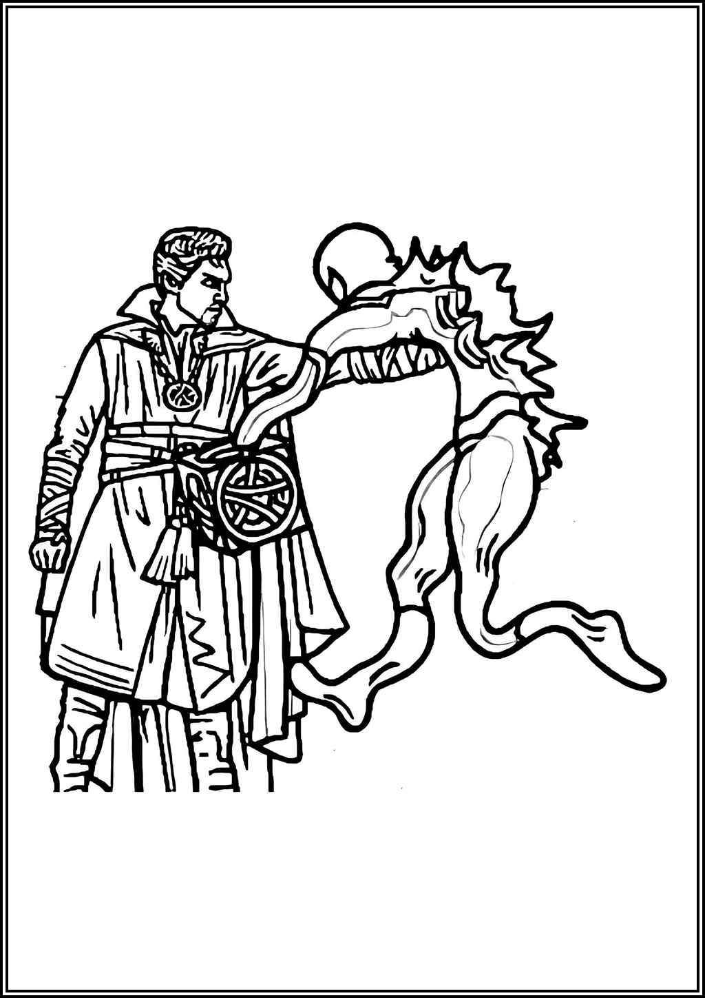 Doctor Strange Vs Spiderman Coloring