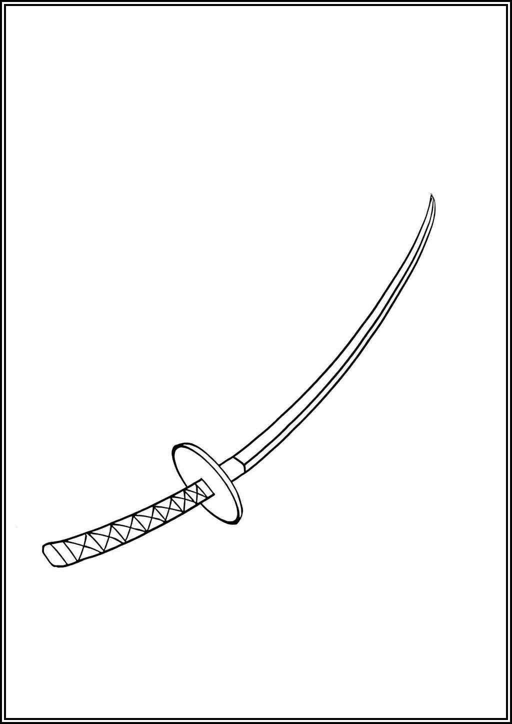 Drawing Of Katana Coloring