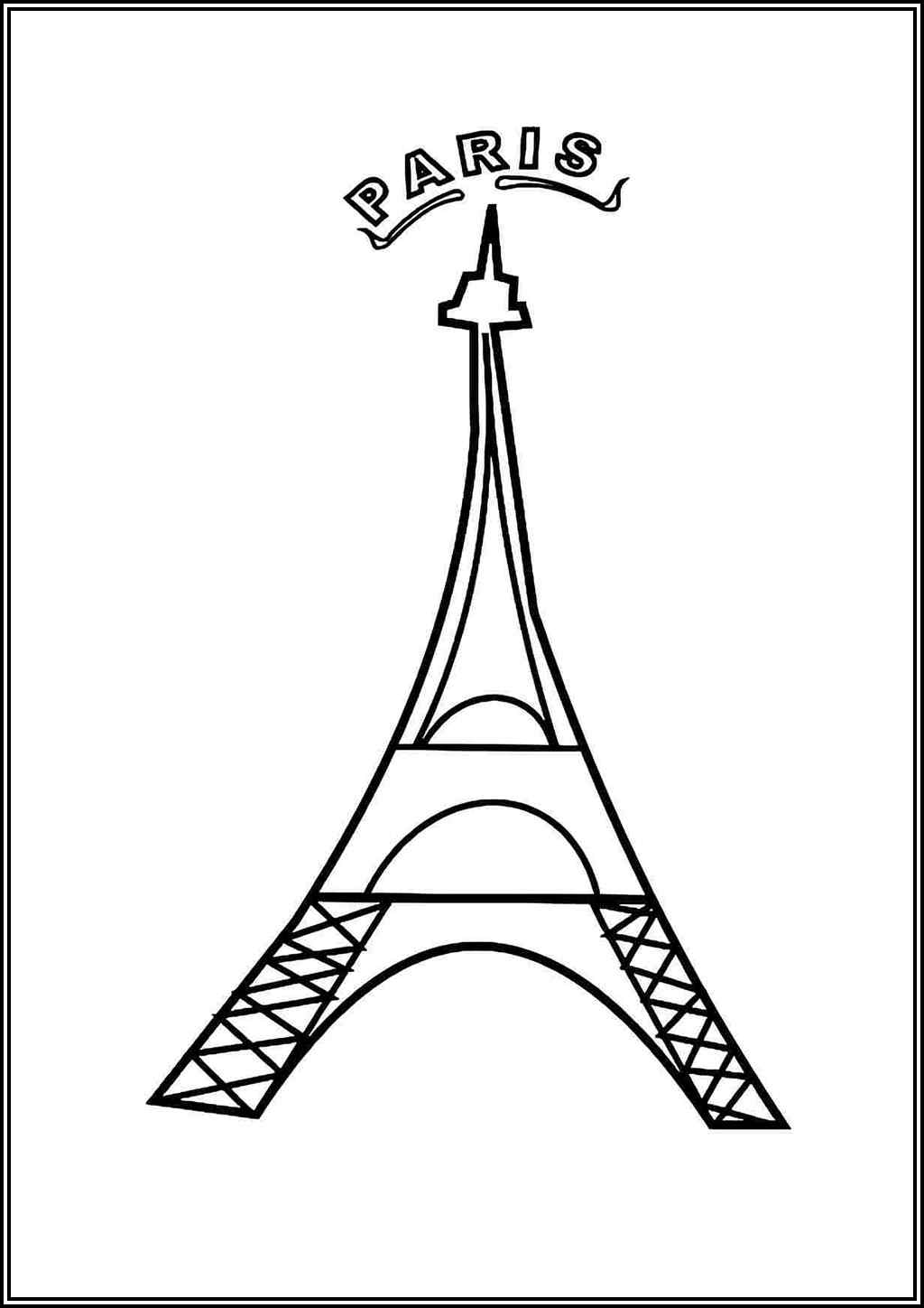 Easy Eiffel Tower Coloring