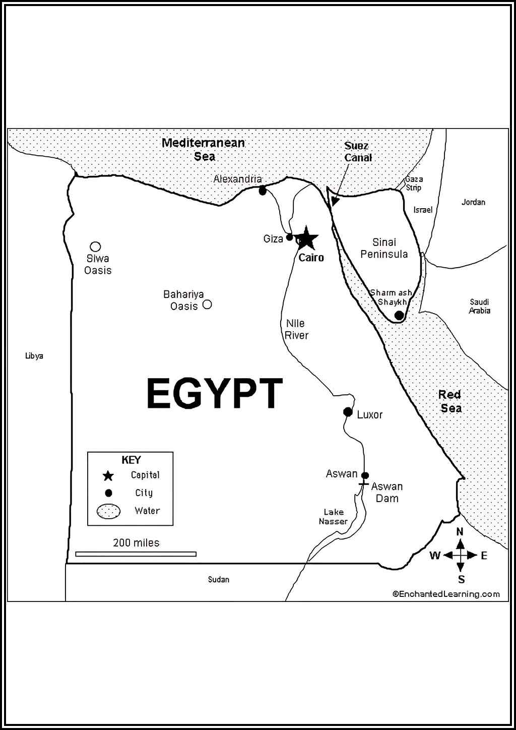 Egypt Map Printable Coloring