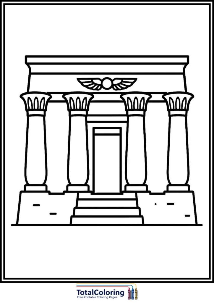 egyptian temple columns coloring page