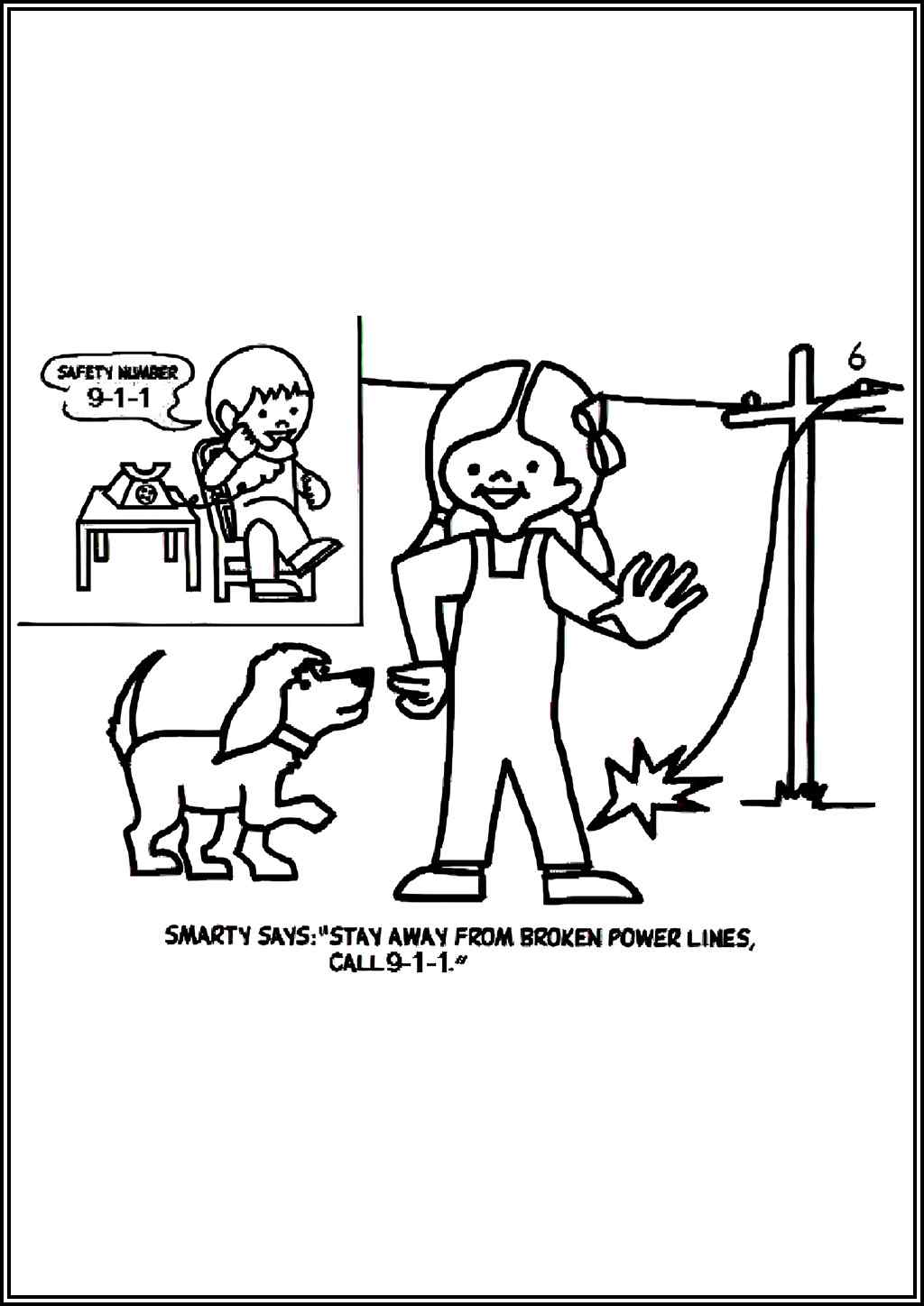 Electrical Safety Broken Power Lines Coloring