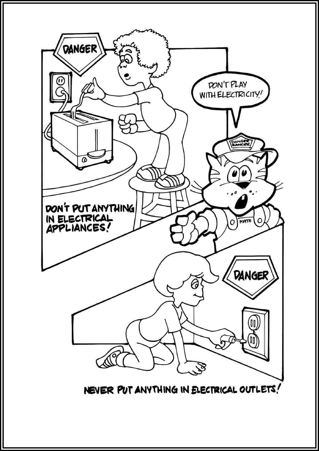 Electrical Safety Dont Play With Electricity Coloring