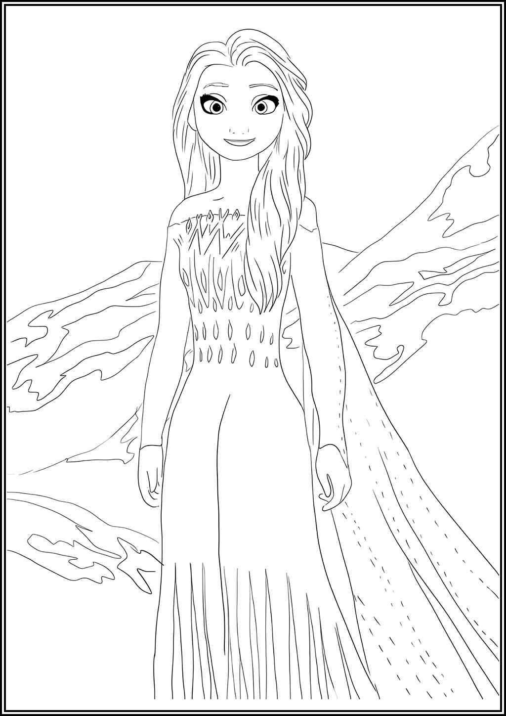 Elsa From Frozen 2 Coloring