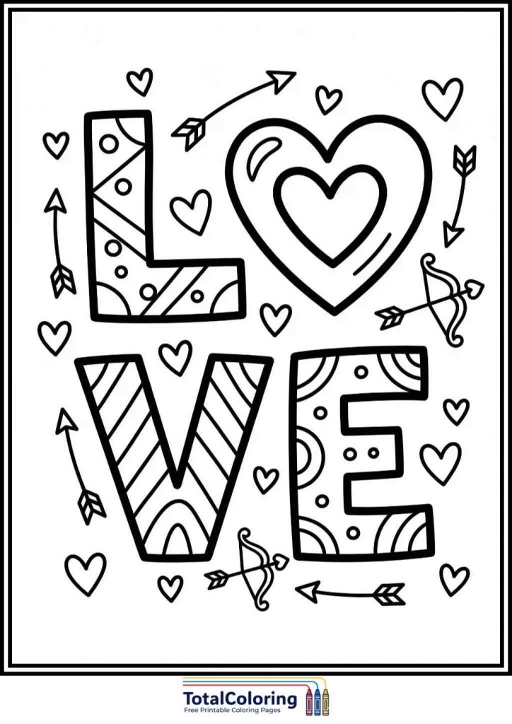 envelope happy valentines coloring page