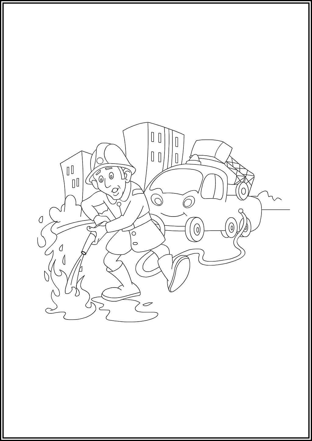 Firefighter To Print Coloring