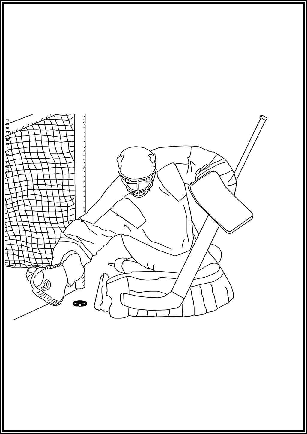 Free Drawing Of Hockey Coloring