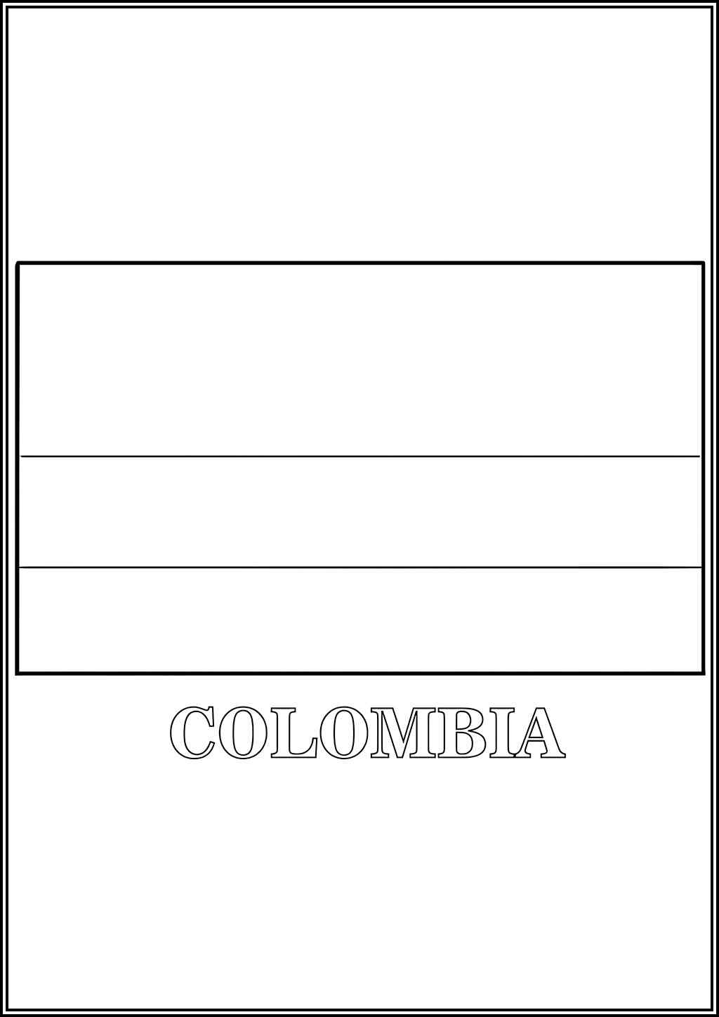 Free Printable Colombia Flag Coloring