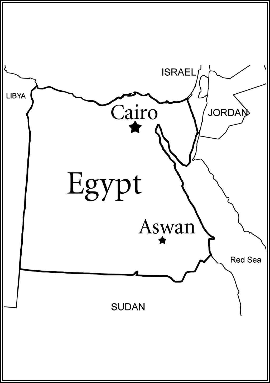 Free Printable Egypt Map Coloring