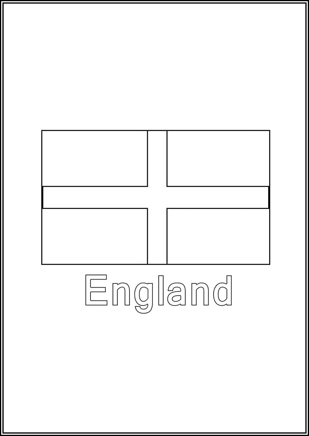 Free Printable England Flag Coloring