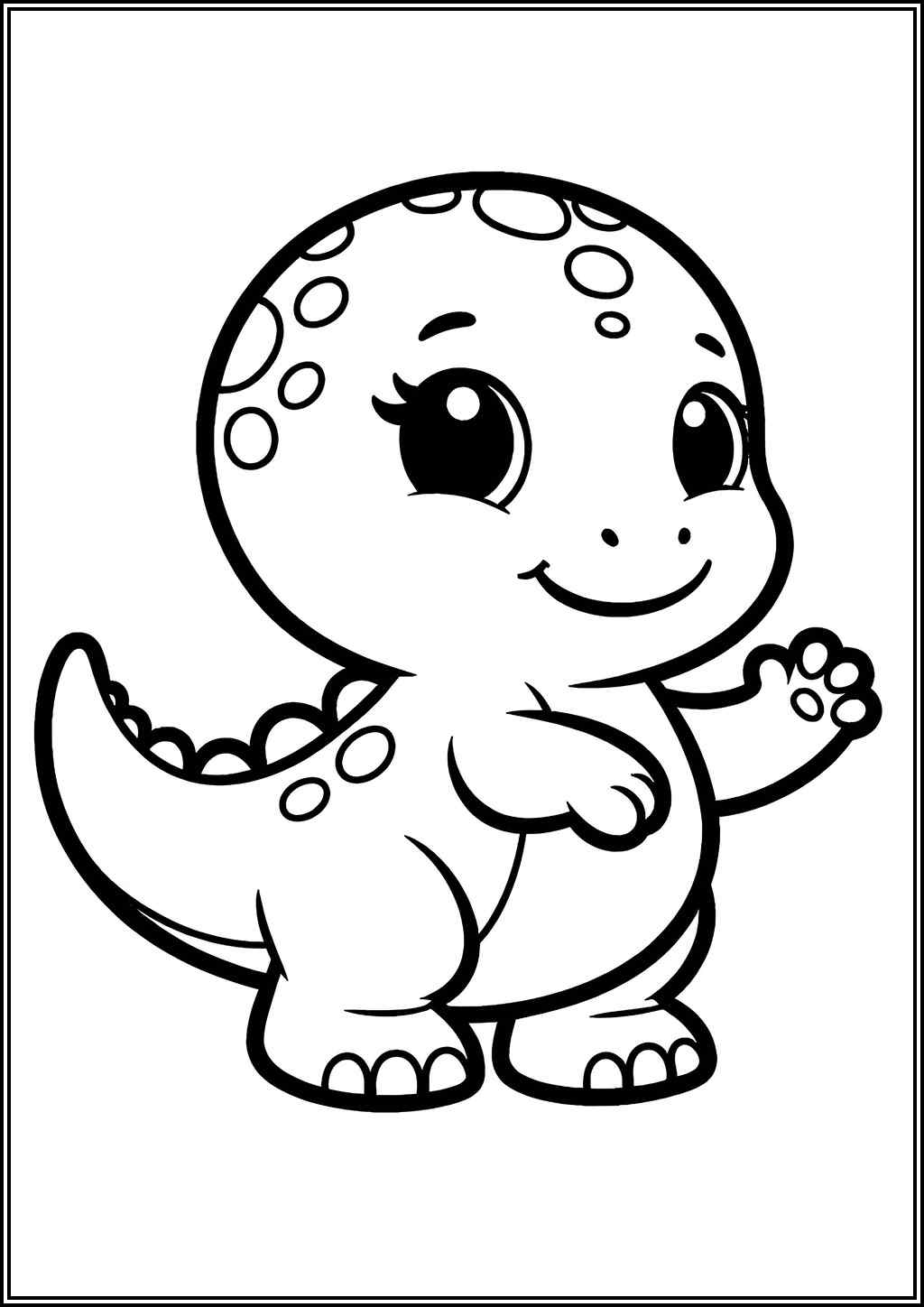 Friendly Baby Dinosaur Coloring