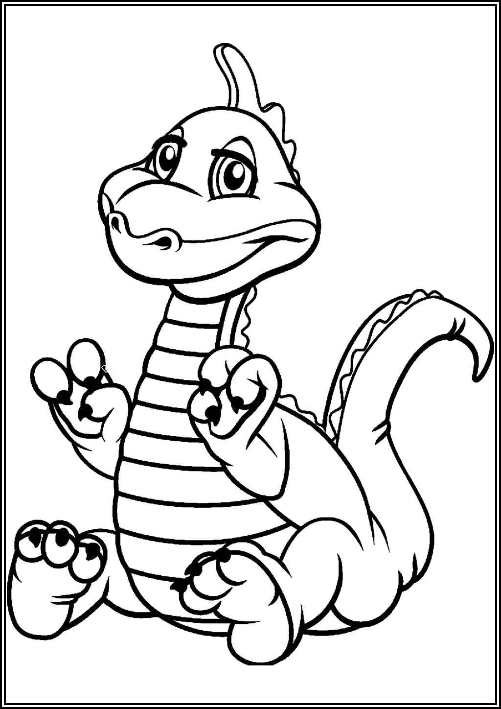 Friendly Dinosaur Coloring
