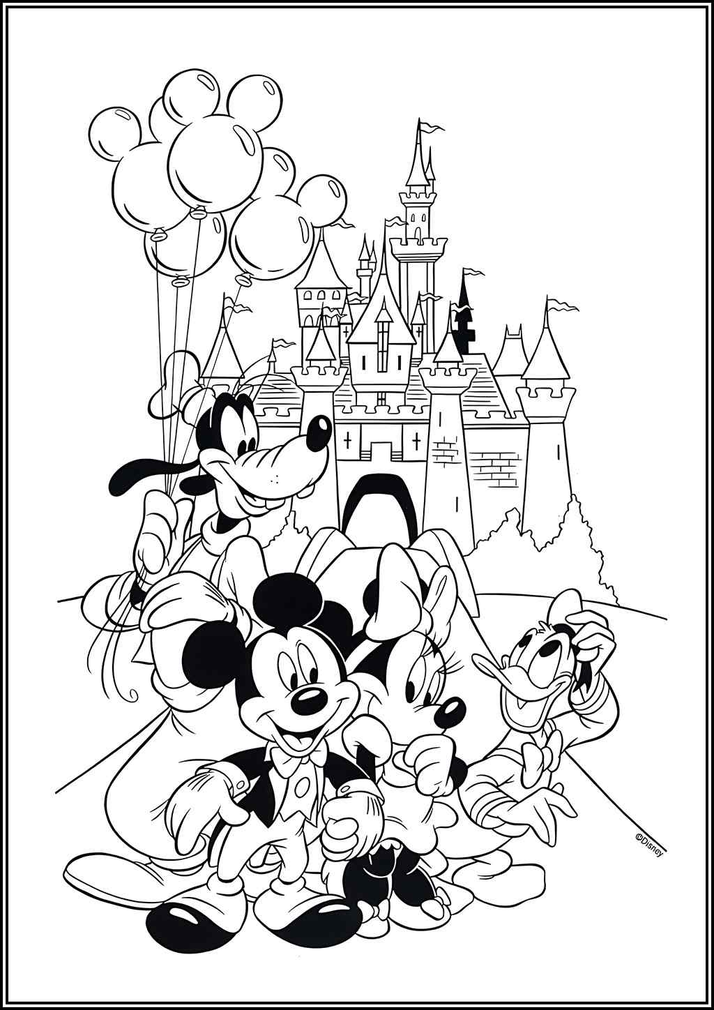 Happy Disney Characters Coloring